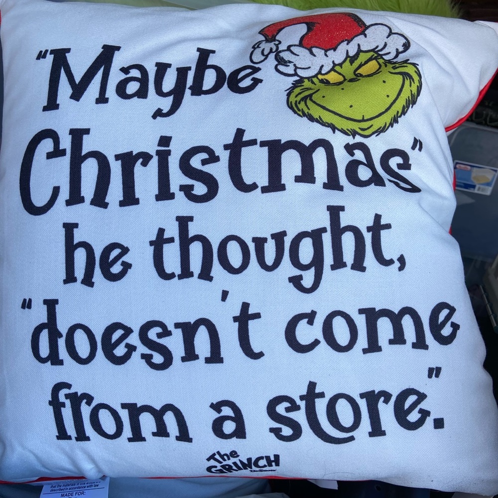 Grinch 20x20 throw pillow NEW
